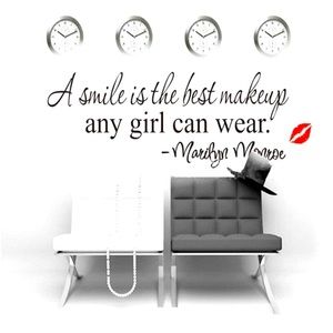 A smile is the best makeup any girl can wear wall decal